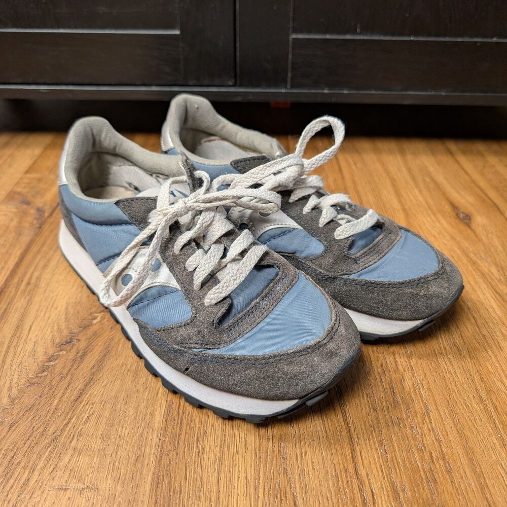 Saucony Jazz Running Shoes Womens US 7.5 Retro Blue Gray Suede Sneakers